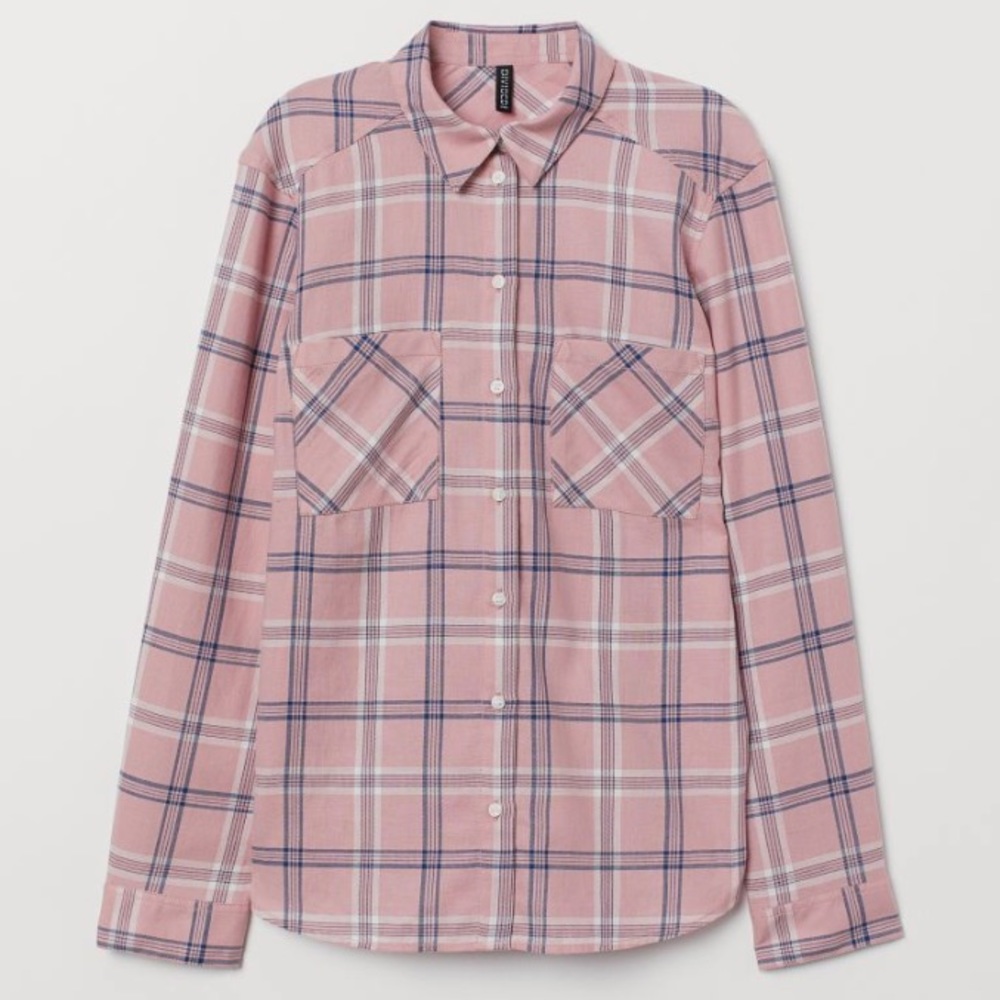 📦H&M Cotton Plaid Button Down